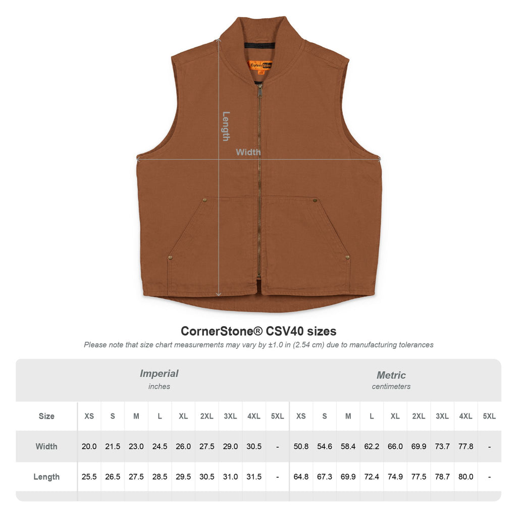 Washed Duck Cloth Vest — Embroidered Rustic Bison Logo