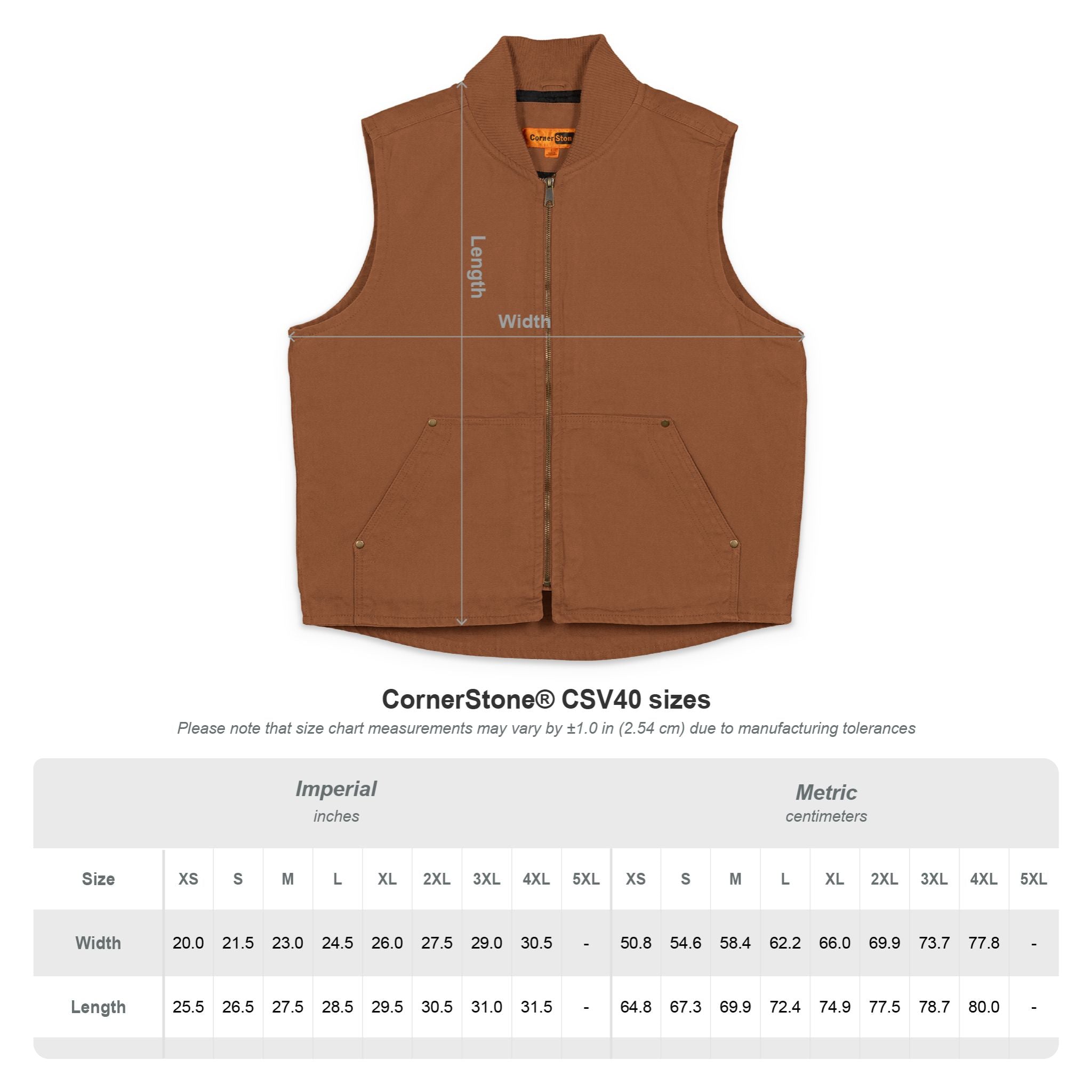 Washed Duck Cloth Vest — Embroidered Rustic Bison Logo