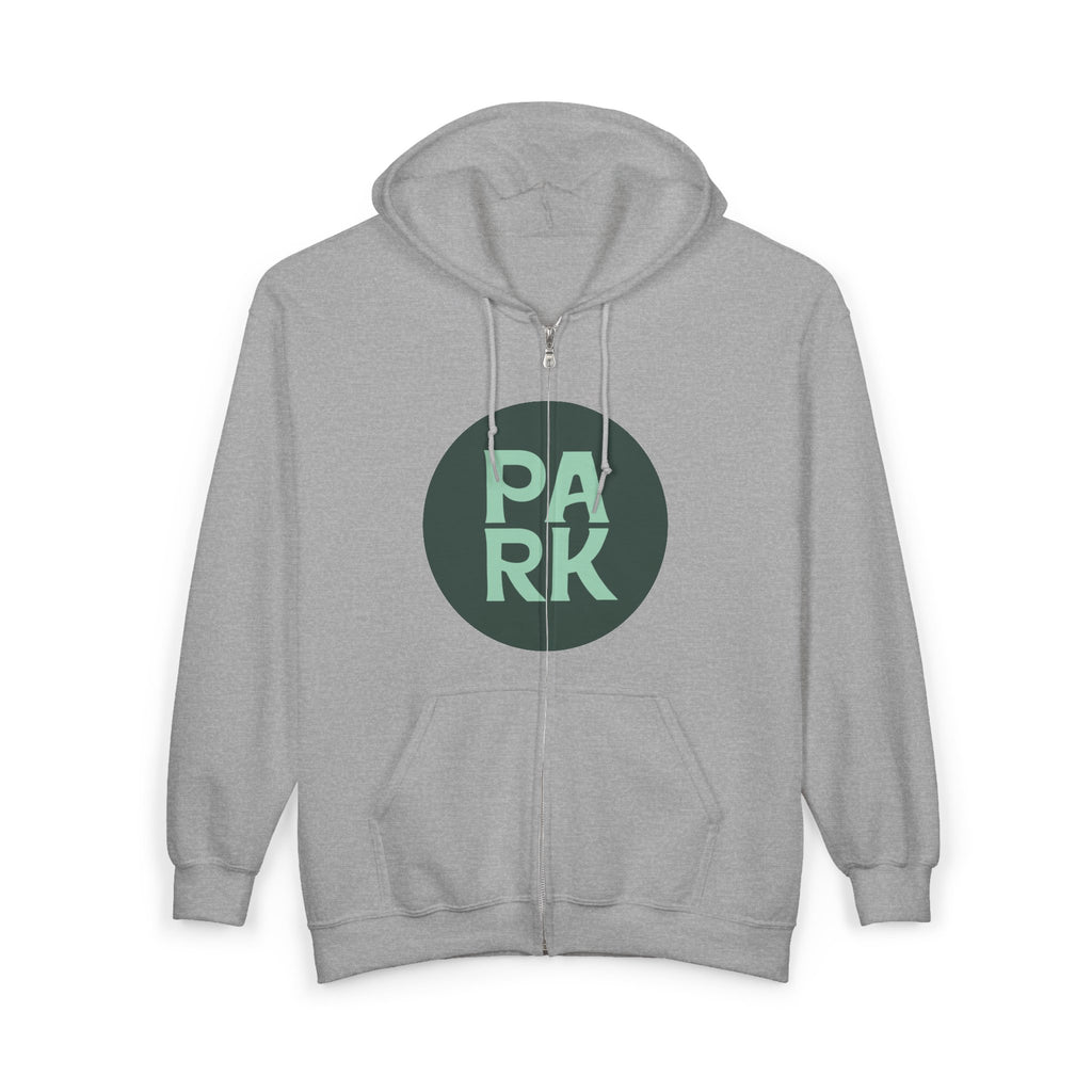 Park Dad Full-Zip Hoodie — 'Park' Truck Graphic Zip-Up Sweatshirt for Fathers