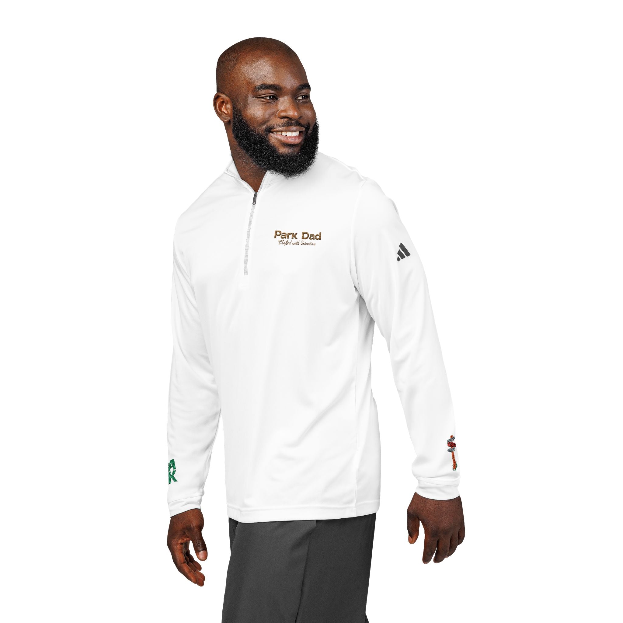Embroidered Quarter-Zip Pullover