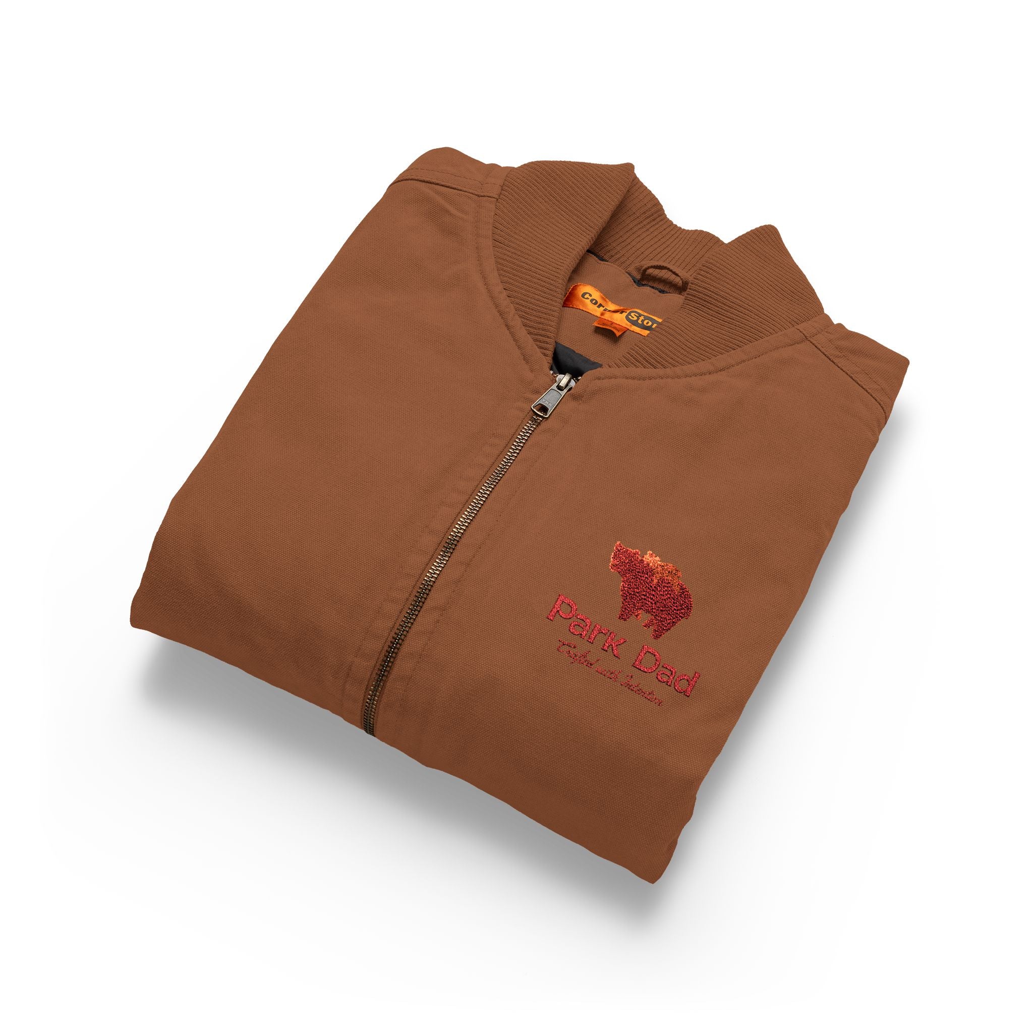Washed Duck Cloth Vest — Embroidered Rustic Bison Logo