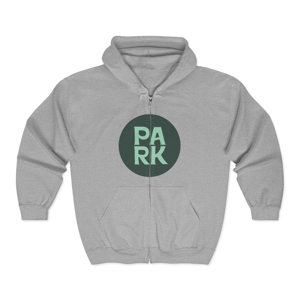 Park Dad Full-Zip Hoodie — 'Park' Truck Graphic Zip-Up Sweatshirt for Fathers