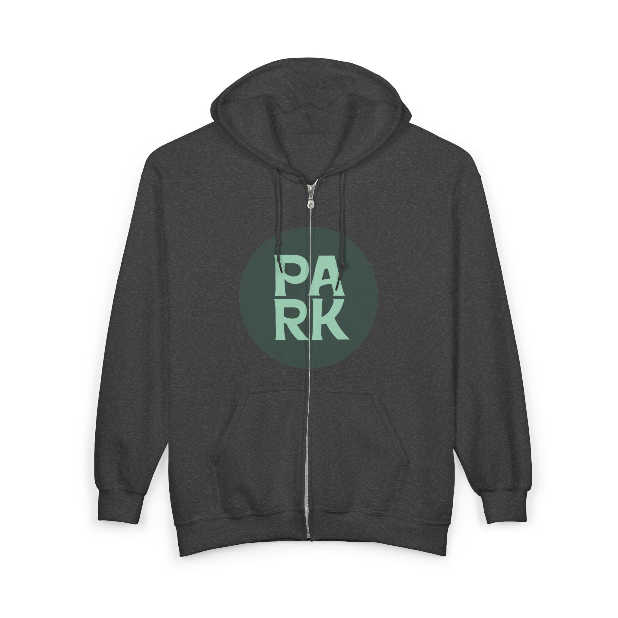 Park Dad Full-Zip Hoodie — 'Park' Truck Graphic Zip-Up Sweatshirt for Fathers
