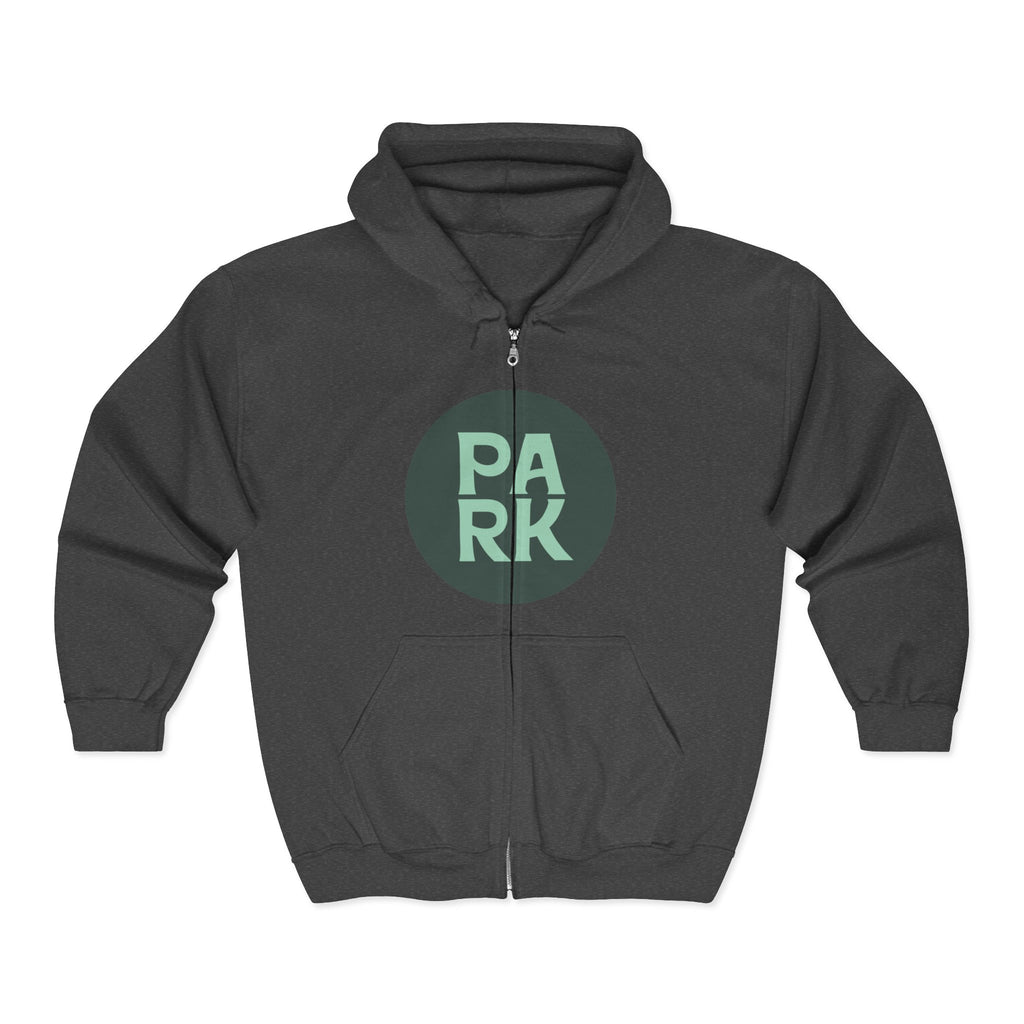 Park Dad Full-Zip Hoodie — 'Park' Truck Graphic Zip-Up Sweatshirt for Fathers